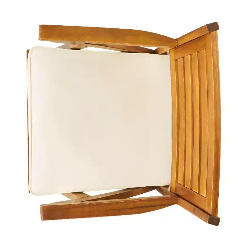 Christopher Knight Home Blaine Ensemble repas 5 pièces avec coussins, en bois d'acacia et fer forgé, pour extérieur, teck et crème