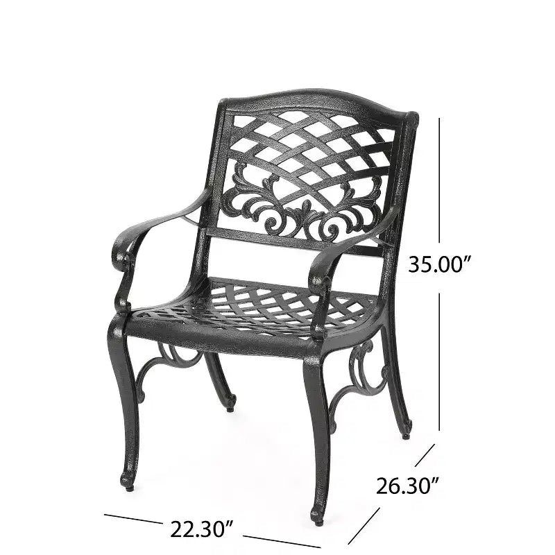Christopher Knight Home Bogota Outdoor Cast Aluminum 5 Piece Dining Set with Umbrella Hole