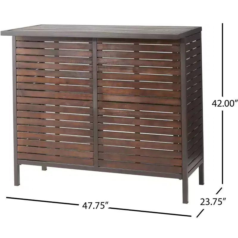 GDFStudio Darnel Outdoor Acacia Wood 3 Piece Bar Set, Dark Brown