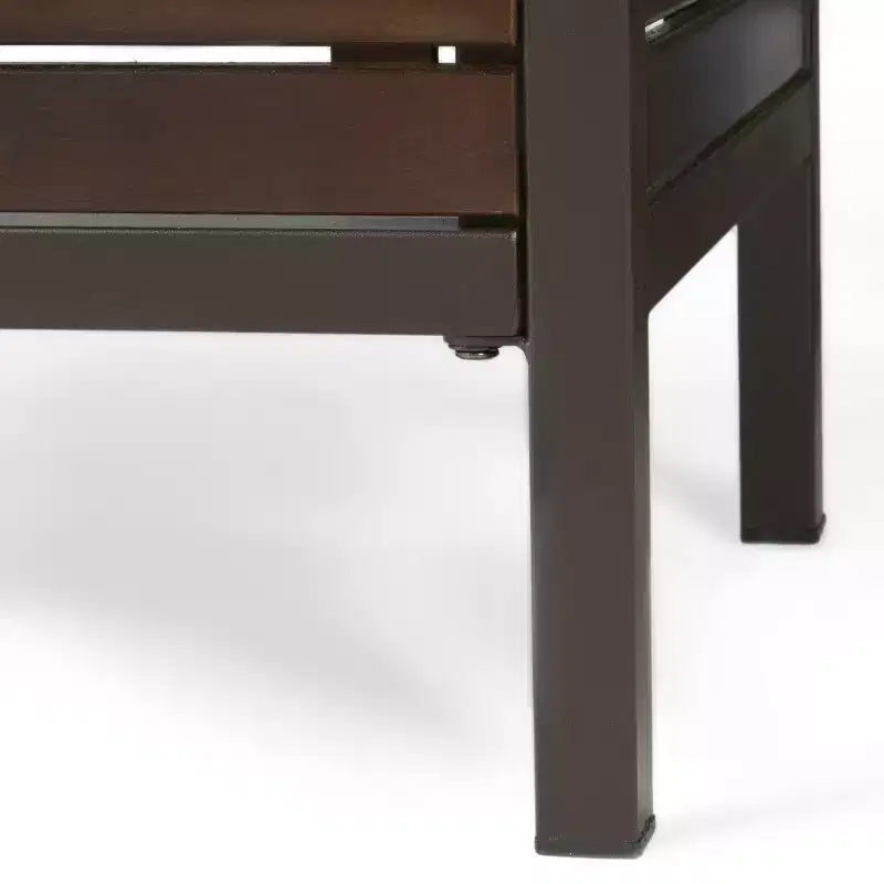 GDFStudio Darnel Outdoor Acacia Wood 3 Piece Bar Set, Dark Brown