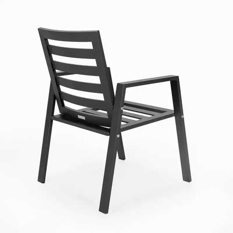 LeisureMod Chelsea 5-Piece Patio Dining Set, 48 Round Aluminum Dining Table and 4 Dining Armchair