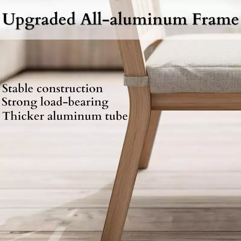 Heynemo Ensembles de repas de patio 6 pièces, Table à manger extérieure en aluminium avec 4 chaises et banc, Ensemble de meubles de repas de patio avec coussin amovible