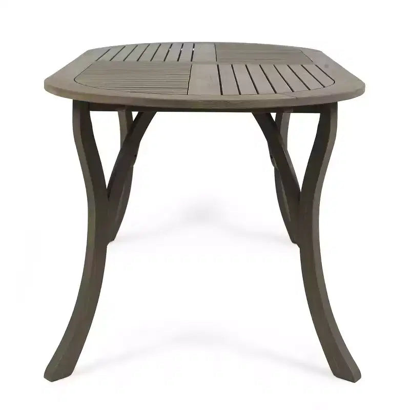 GDFStudio Zhana Outdoor Acacia Wood 7 Piece Dining Set with Cushion