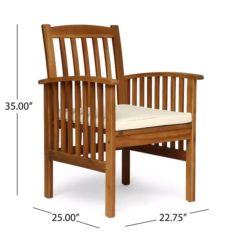 Christopher Knight Home Valence Outdoor Acacia Wood 5 Piece Dining Set with Water Resistant Cushion