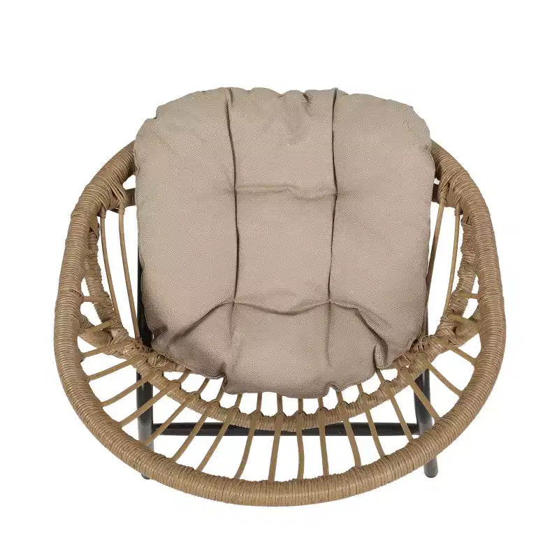 Christopher Knight Home Marten Ensemble de salle à manger d'extérieur 7 pièces en osier et bois d'acacia avec coussins, beige/teck