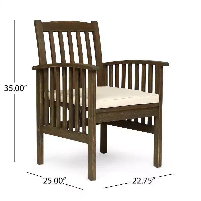 Christopher Knight Home Maura Outdoor Acacia Wood 5 Piece Dining Set with Water Resistant Cushion