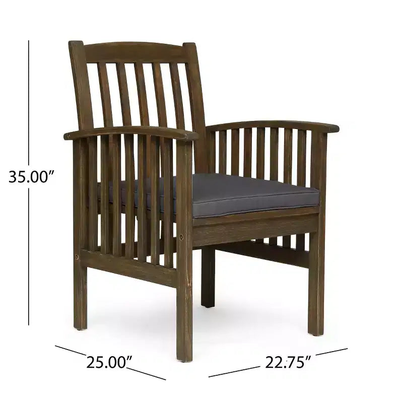 Christopher Knight Home Maura Outdoor Acacia Wood 5 Piece Dining Set with Water Resistant Cushion