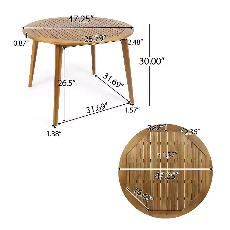 Christopher Knight Home Maura Outdoor Acacia Wood 5 Piece Dining Set with Water Resistant Cushion