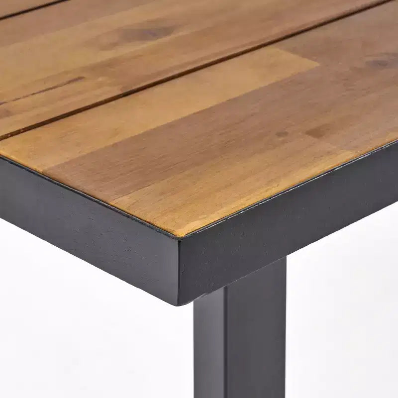 Ensemble de salle à manger d'extérieur 7 pièces Christopher Knight Home Renata en bois d'acacia et résine avec table à manger de 70,25 po, noir/teck