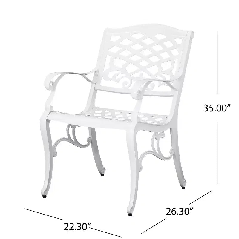 Christopher Knight Home Sarasota 5-Piece Cast Aluminum Outdoor Dining Set with Floral Scroll Design