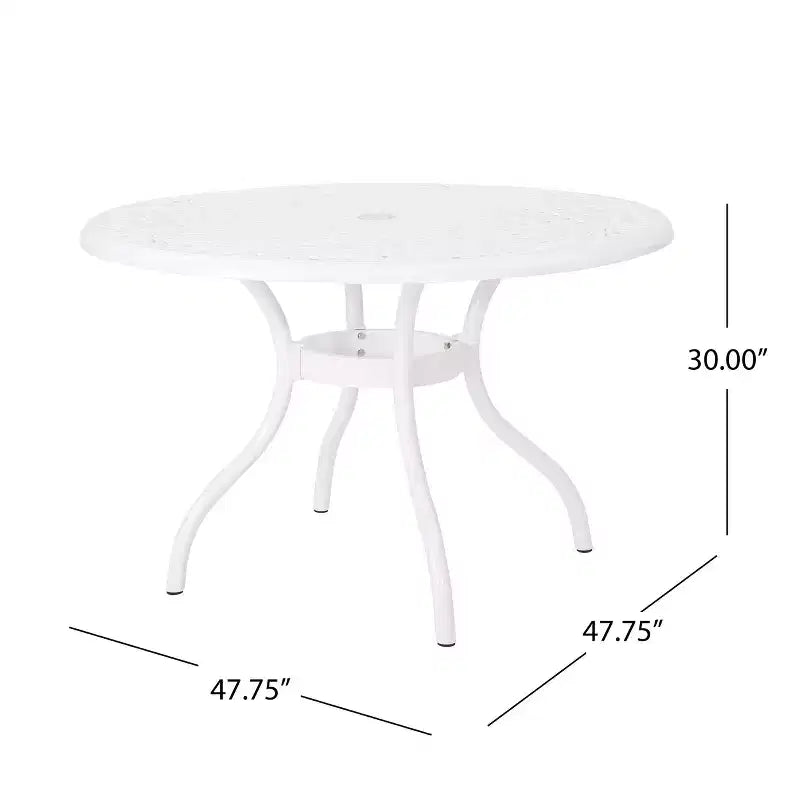 Christopher Knight Home Sarasota 5-Piece Cast Aluminum Outdoor Dining Set with Floral Scroll Design