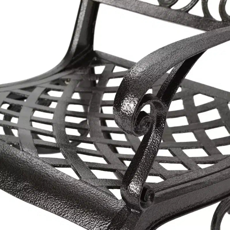 Christopher Knight Home Sarasota 5-Piece Cast Aluminum Outdoor Dining Set with Floral Scroll Design