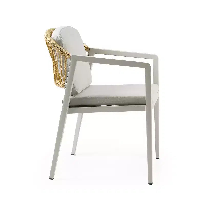 Ensemble de salle à manger d'extérieur 7 pièces, comprenant une table de salle à manger extensible et des chaises en rotin PE, bois d'acacia, gris+naturel-ModernLuxe