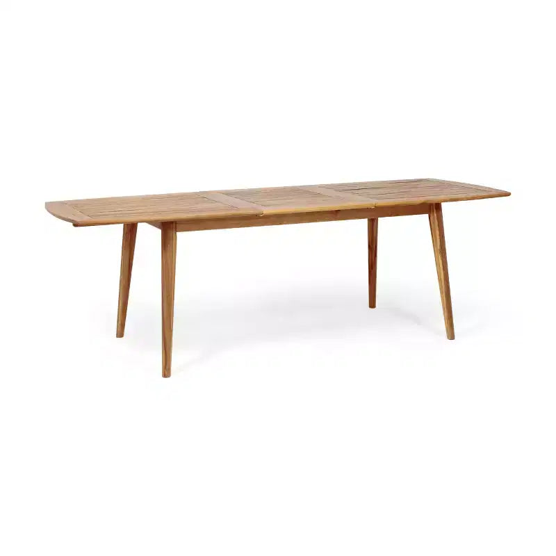 Ensemble de salle à manger d'extérieur 7 pièces, comprenant une table de salle à manger extensible et des chaises en rotin PE, bois d'acacia, gris+naturel-ModernLuxe