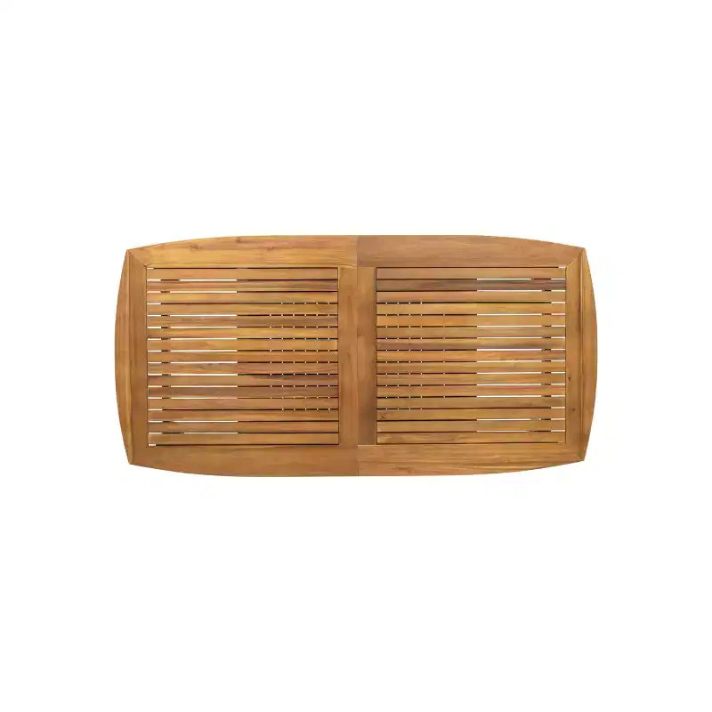 Ensemble de salle à manger d'extérieur 7 pièces, comprenant une table de salle à manger extensible et des chaises en rotin PE, bois d'acacia, gris+naturel-ModernLuxe