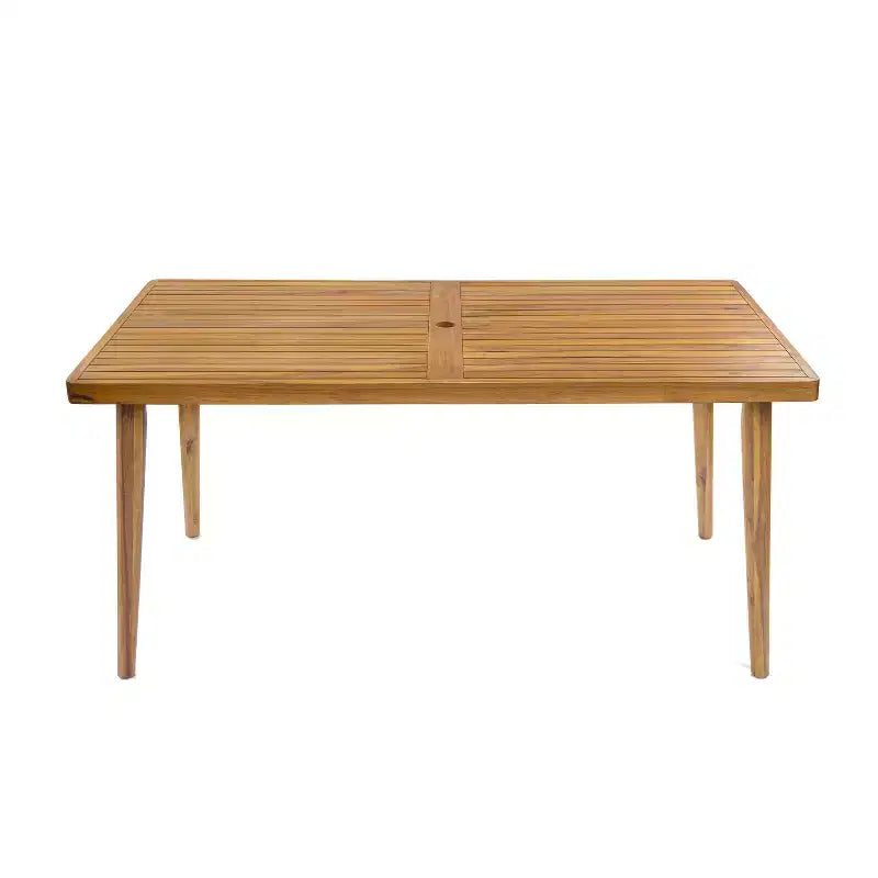 Christopher Knight Home Lillian 7 Pieces Patio Modern Acacia and Polypropelene Plastic Dining Set
