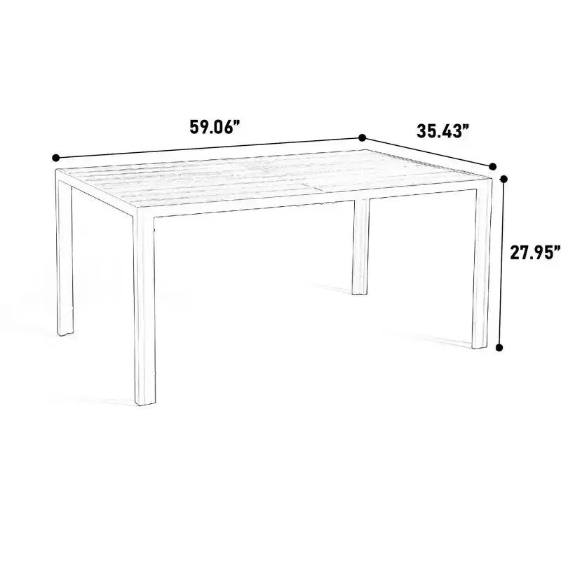 Ensemble de salle à manger d'extérieur GDFStudio Eudora 7 pièces résistant aux intempéries avec 6 chaises en textilène