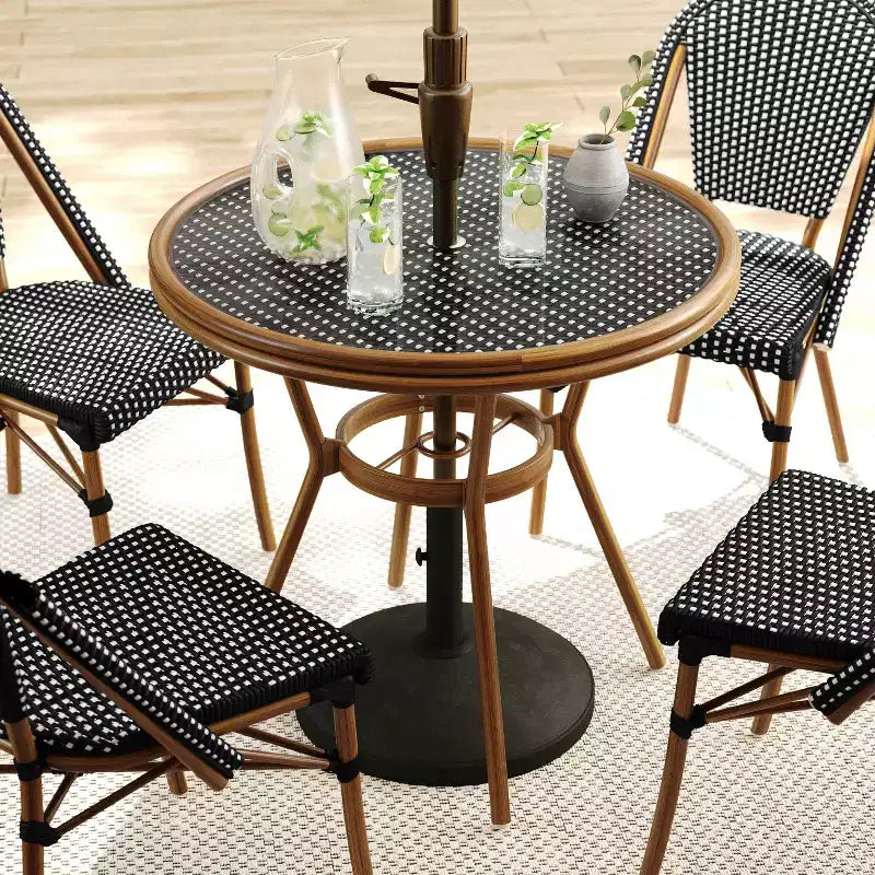 Table de salle à manger de bistrot intérieure/extérieure Lily Pond de Martha Stewart avec 4 chaises de bistrot empilables