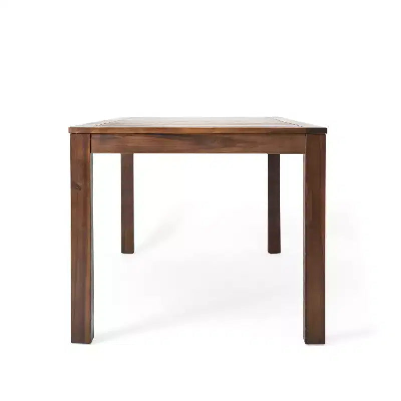 GDFStudio Taft Ensemble de salle à manger extérieur 7 pièces en bois d'acacia et osier avec coussins, marron foncé/beige