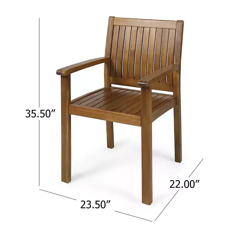 GDFStudio Argo Ensemble repas d'extérieur 5 pièces en bois d'acacia, Teck