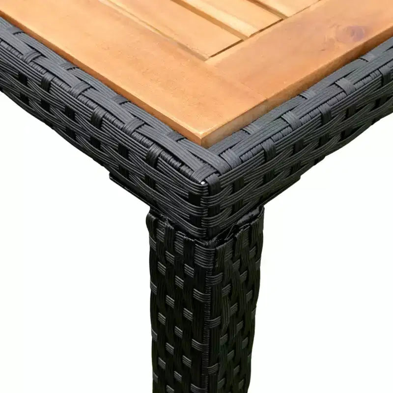 Ensemble de salle à manger d'extérieur en osier Whisen 7 pièces avec plateau de table en bois d'acacia, 6 chaises