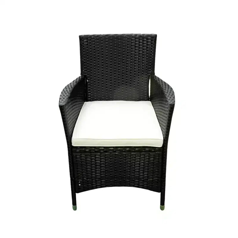 Ensemble de salle à manger d'extérieur en osier Whisen 7 pièces avec plateau de table en bois d'acacia, 6 chaises