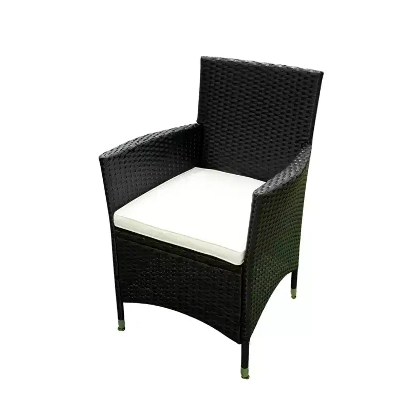 Ensemble de salle à manger d'extérieur en osier Whisen 7 pièces avec plateau de table en bois d'acacia, 6 chaises