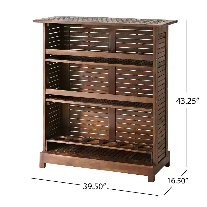 Christopher Knight Home Riviera Outdoor Acacia Wood 3 Piece Bar Set, Rich Mahogany