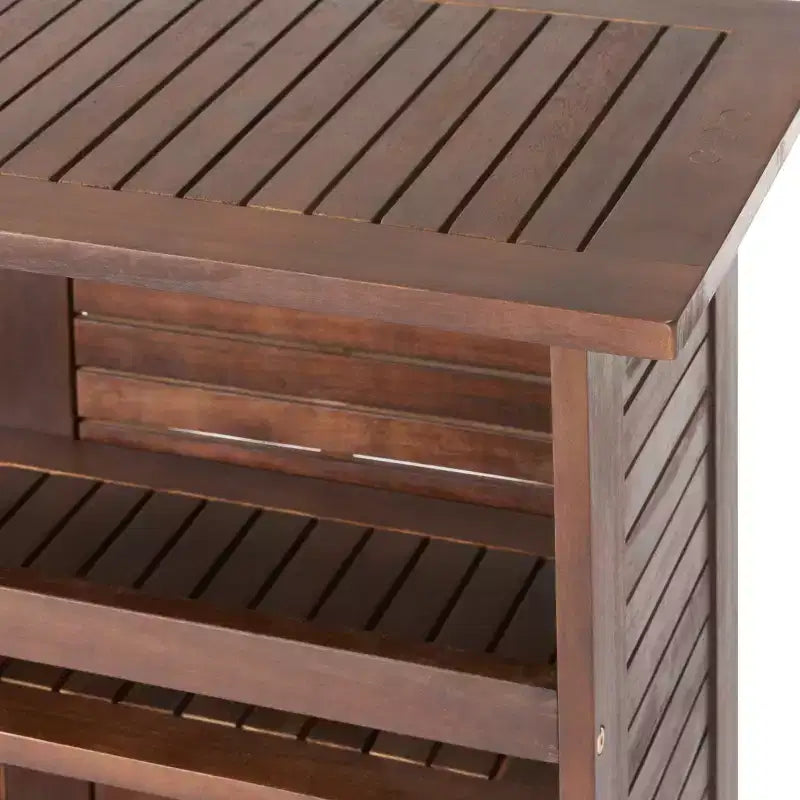 Christopher Knight Home Riviera Outdoor Acacia Wood 3 Piece Bar Set, Rich Mahogany