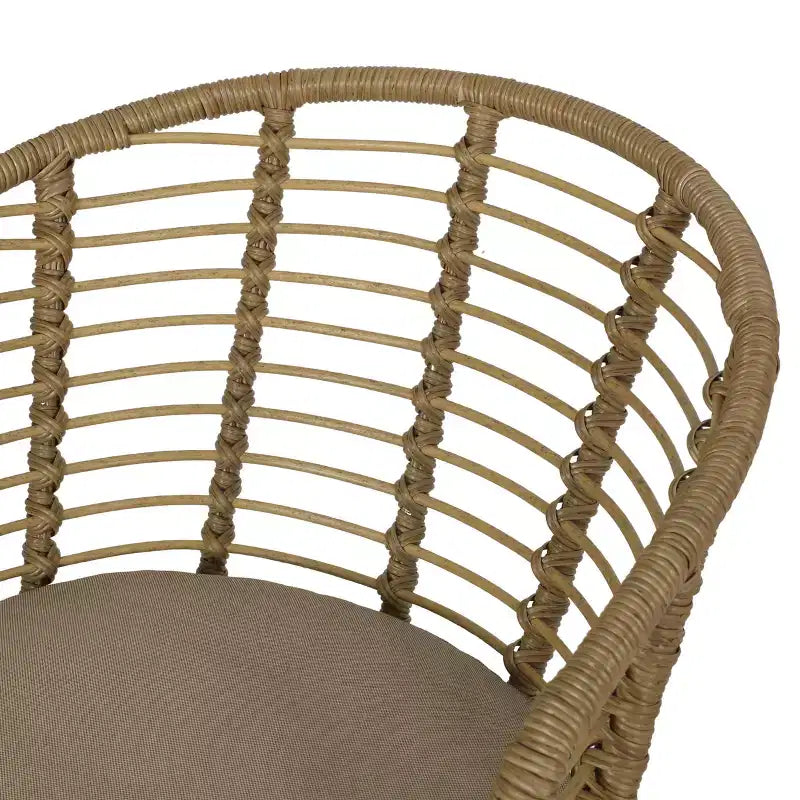 Christopher Knight Home Rogge Outdoor Wicker and Aluminum 7 Piece Expandable Dining Set with Cushion, Light Brown/Matte Black