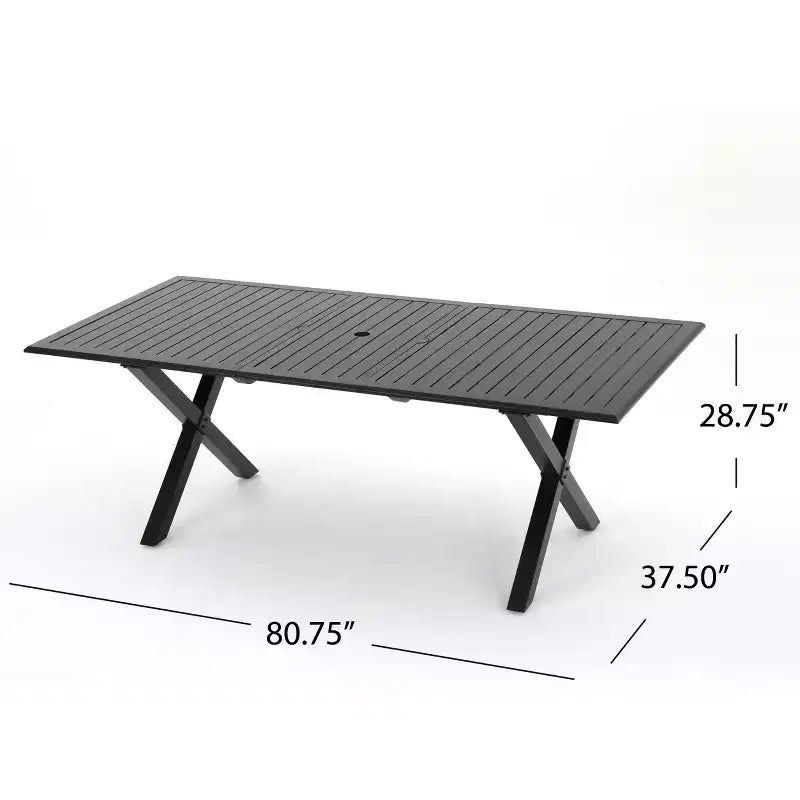 Christopher Knight Home Rogge Outdoor Wicker and Aluminum 7 Piece Expandable Dining Set with Cushion, Light Brown/Matte Black