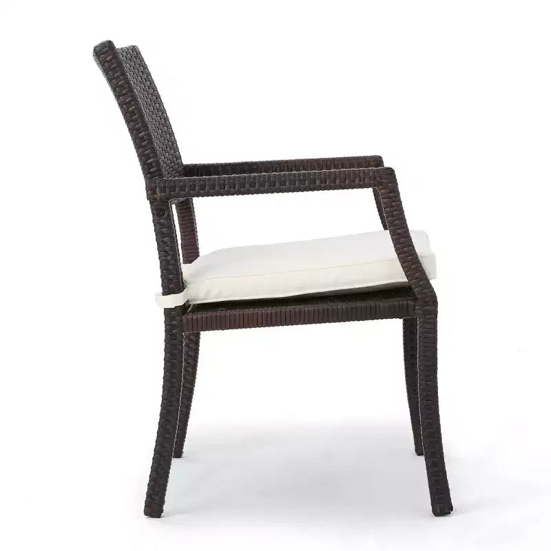 Christopher Knight Home Alani Outdoor Wicker and Aluminum 7 Piece Dining Set with Cushion, Multibrown/Cream White