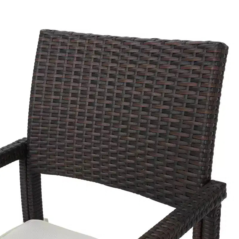Christopher Knight Home Alani Outdoor Wicker and Aluminum 7 Piece Dining Set with Cushion, Multibrown/Cream White
