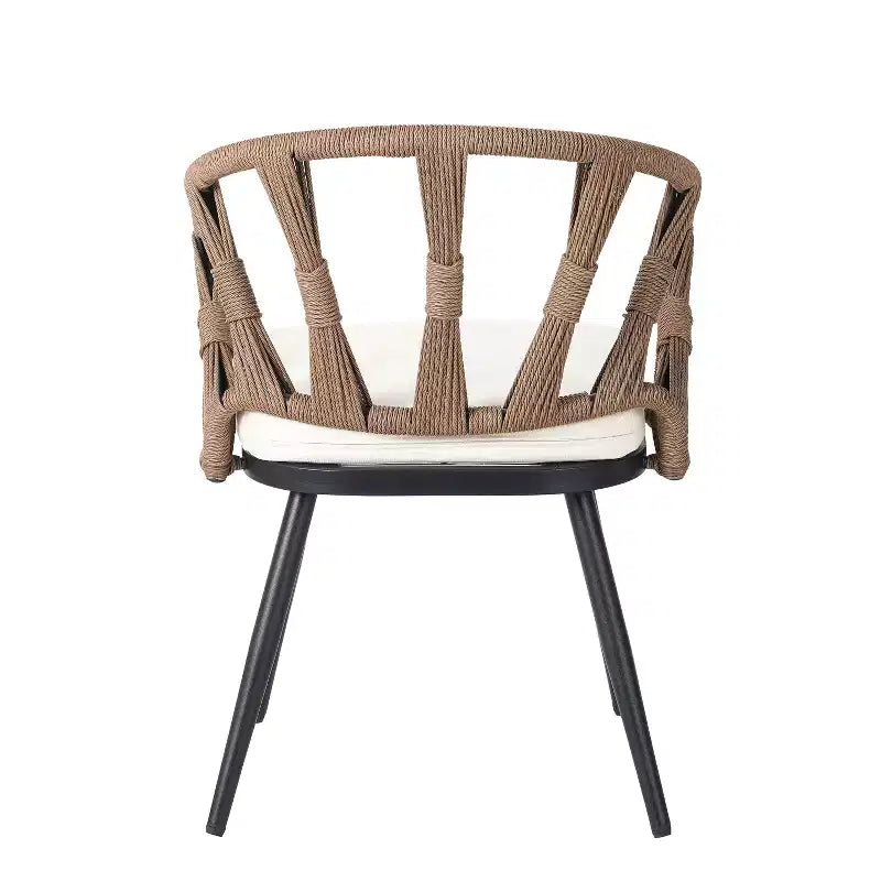 Whisen Contemporary Outdoor Set with PE Rattan Chairs and Plastic Wood Table,Suitable for Gardens and Lawns