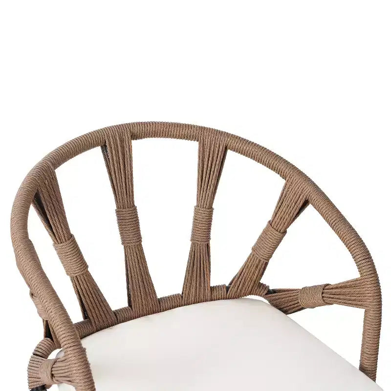 Whisen Contemporary Outdoor Set with PE Rattan Chairs and Plastic Wood Table,Suitable for Gardens and Lawns