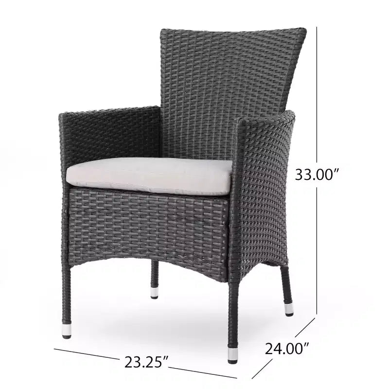 Christopher Knight Home Outdoor Acacia Wood and Wicker 7 Piece Dining Set with Cushions