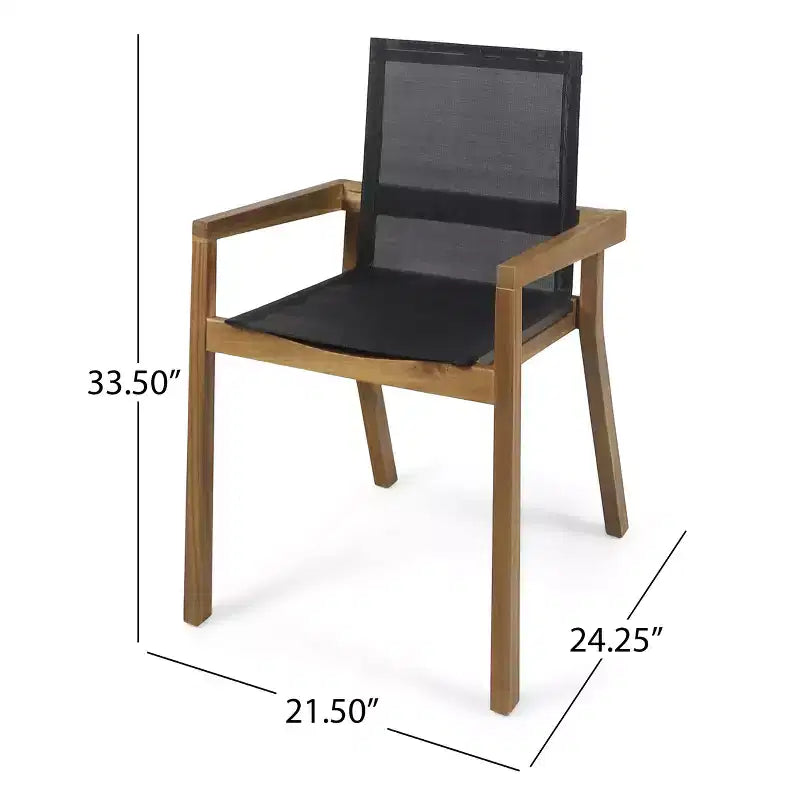 Christopher Knight Home Chaucer Outdoor Acacia Wood and Mesh 5 Piece Dining Set