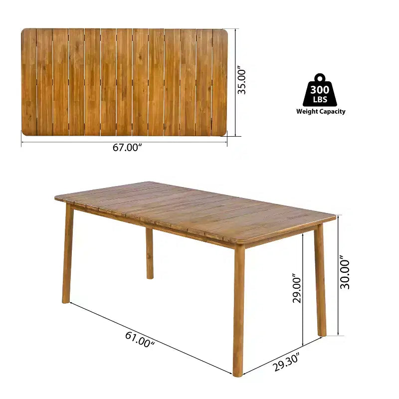 Christopher Knight Home Casper 7 Piece Outdoor Rustic Acacia Wood Dining Set with Slat Paneling
