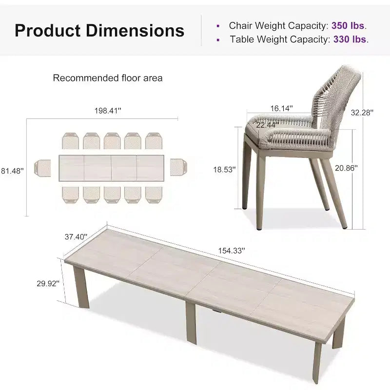 PURPLE LEAF Dining Set Patio Metal Table and Wicker Rattan Chairs for Outside Porch Garden Kitchen Modern Outdoor Furniture Sets