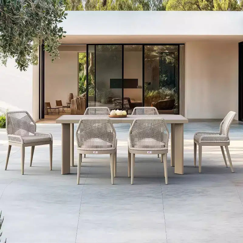 PURPLE LEAF Dining Set Patio Metal Table and Wicker Rattan Chairs for Outside Porch Garden Kitchen Modern Outdoor Furniture Sets