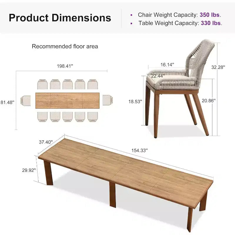 PURPLE LEAF Dining Set Patio Metal Table and Wicker Rattan Chairs for Outside Porch Garden Kitchen Modern Outdoor Furniture Sets