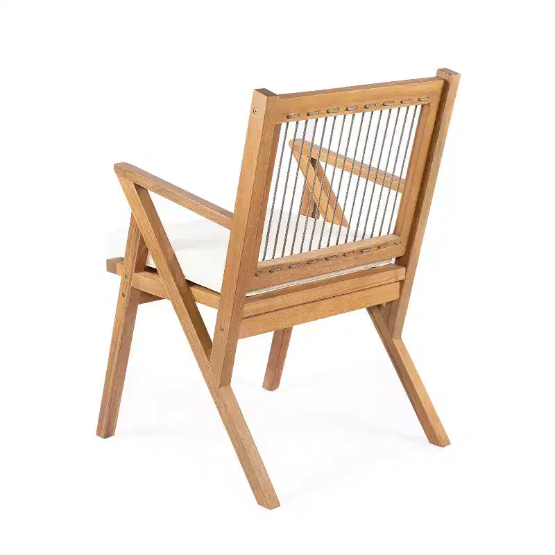 Christopher Knight Home Reynard 7 Piece Outdoor Acacia Wood Dining Set with Rope Back Chairs
