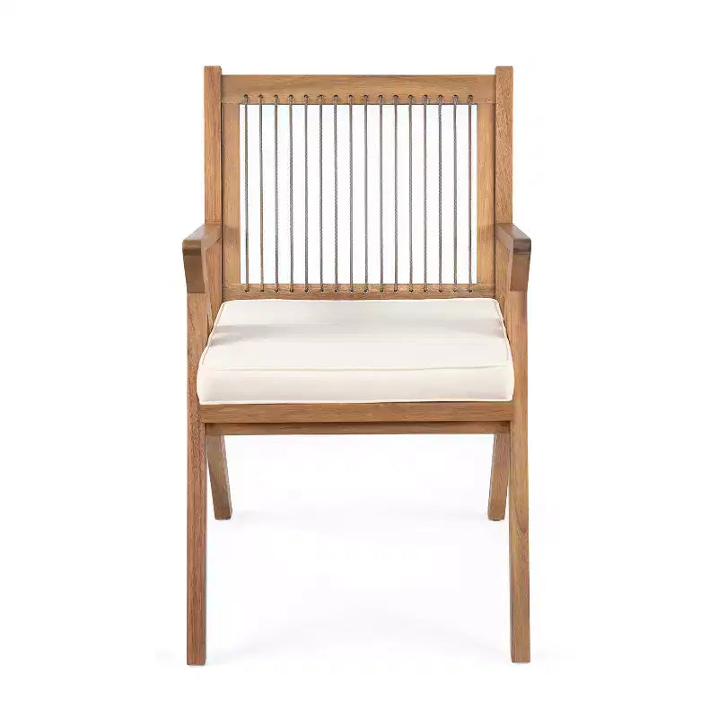 Christopher Knight Home Reynard 7 Piece Outdoor Acacia Wood Dining Set with Rope Back Chairs