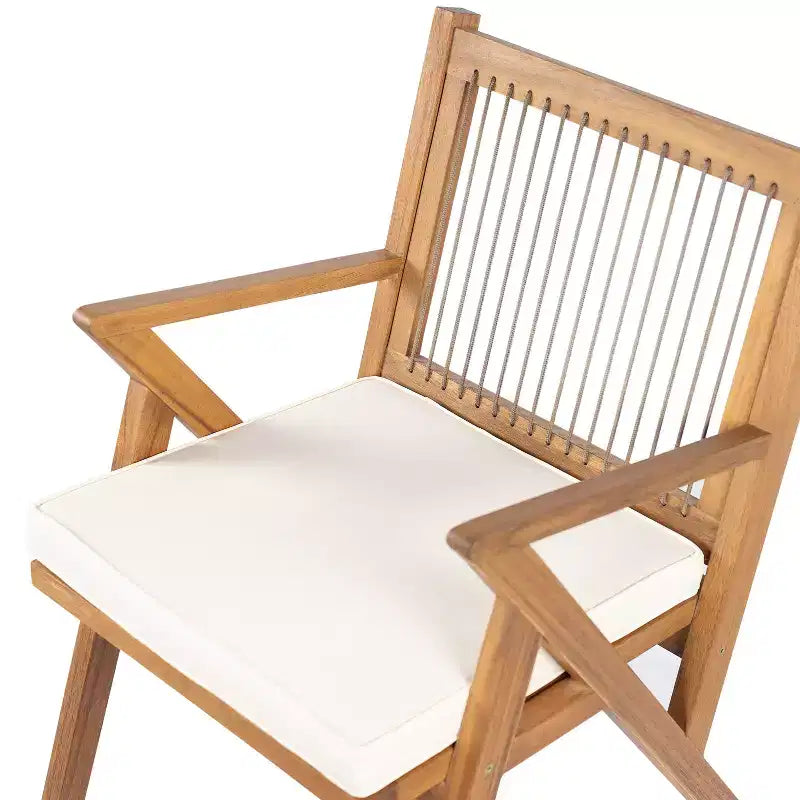 Christopher Knight Home Reynard 7 Piece Outdoor Acacia Wood Dining Set with Rope Back Chairs