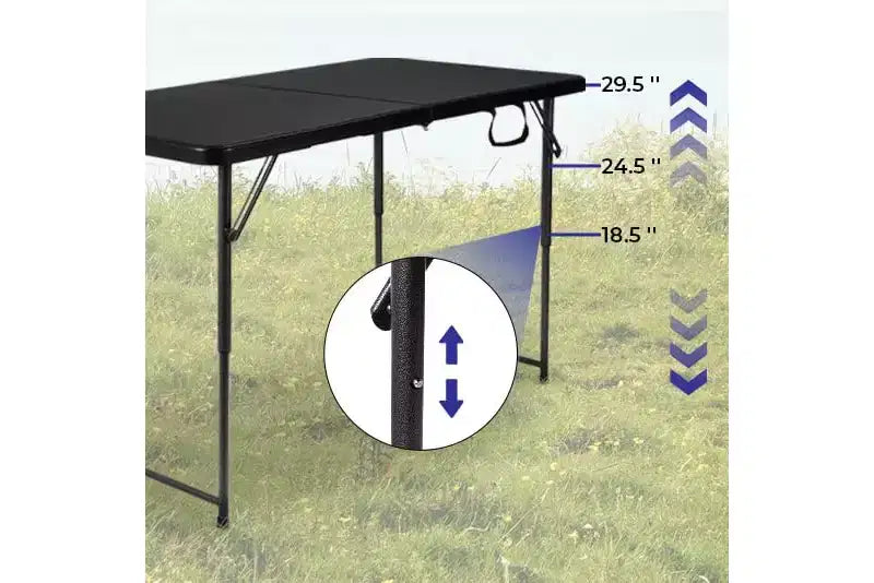 4ft Folding Table,Portable Heavy Duty Plastic Table With Handle,