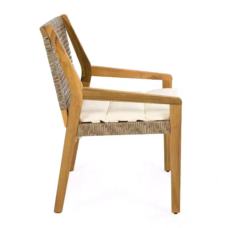 Christopher Knight Home Neva Ensemble de salle à manger d'extérieur 5 pièces en bois d'acacia et osier avec coussins résistants à l'eau