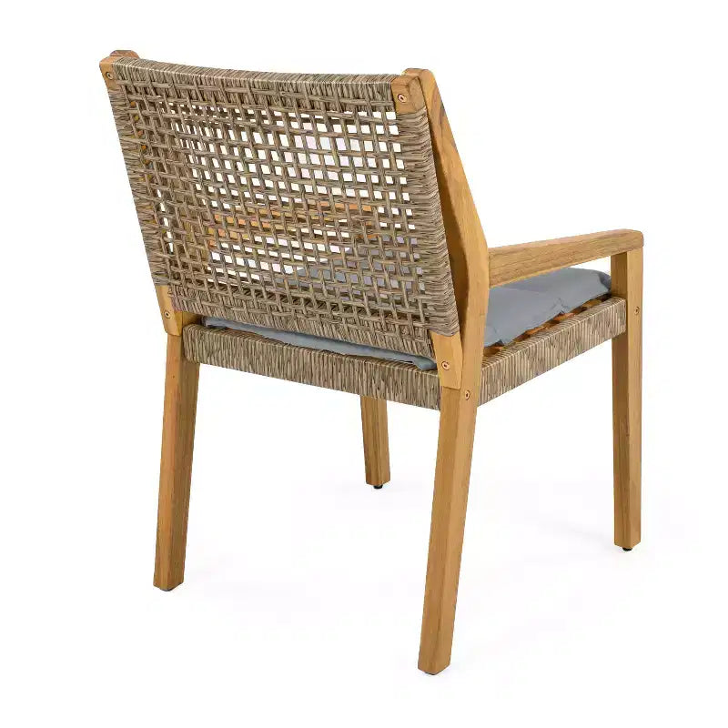 Ensemble de salle à manger d'extérieur industriel 5 pièces Neva de Christopher Knight Home en bois d'acacia et osier avec coussins