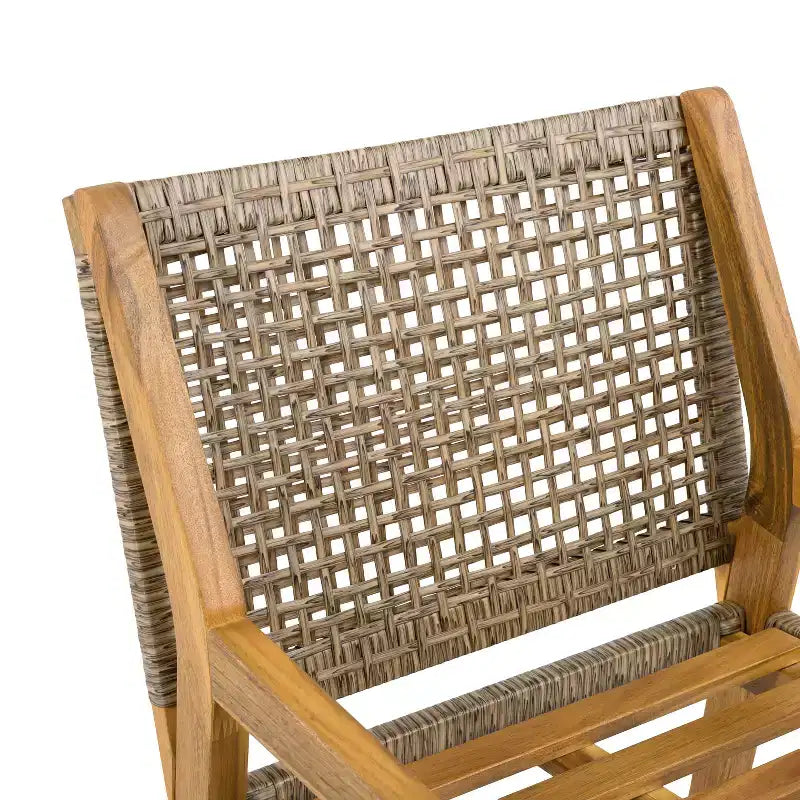 Ensemble de salle à manger d'extérieur industriel 5 pièces Neva de Christopher Knight Home en bois d'acacia et osier avec coussins