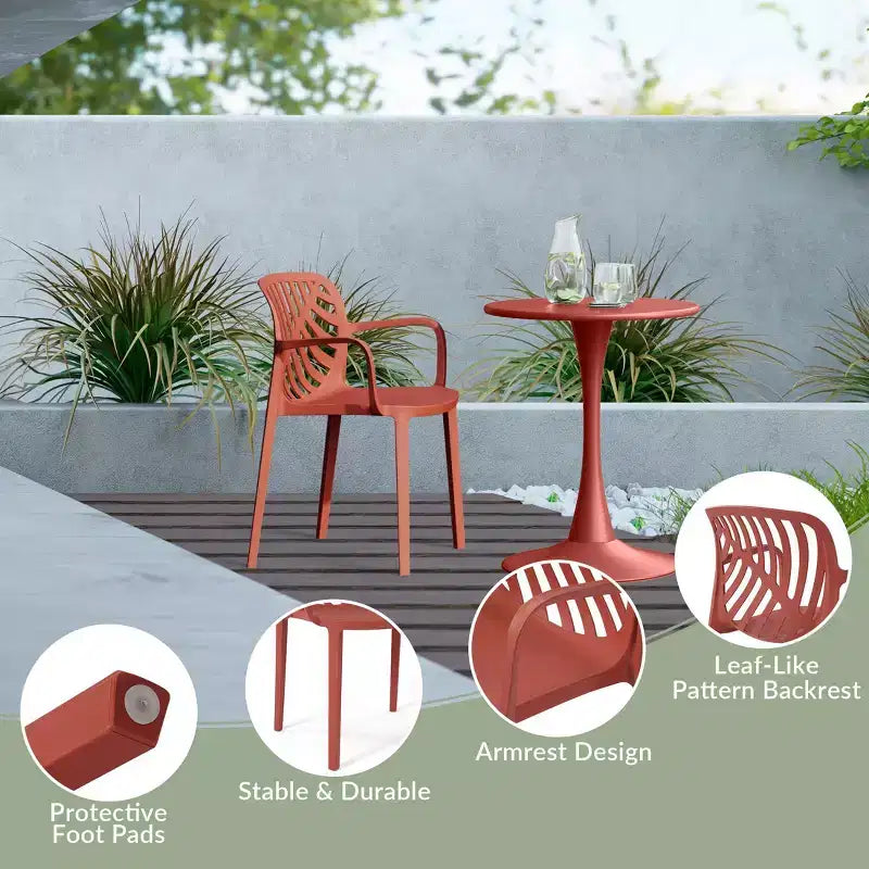 WestinTrends Playa 5-Piece Outdoor Resin Square Patio Dining Table Set with Modern Stackable Patio Dining Chairs
