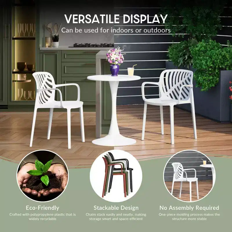 WestinTrends Playa 5-Piece Outdoor Resin Square Patio Dining Table Set with Modern Stackable Patio Dining Chairs